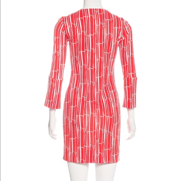 DVF Diane Von Furstenberg Reina Bamboo Pattern Dress (17) - Picture 3 of 4